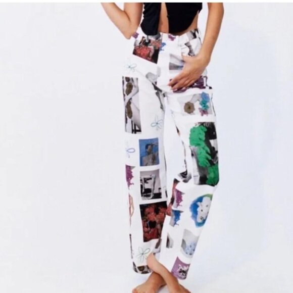 With Jean Womens Newry Floral Mimicry Cotton Jeans | Size S - Picture 3 of 7